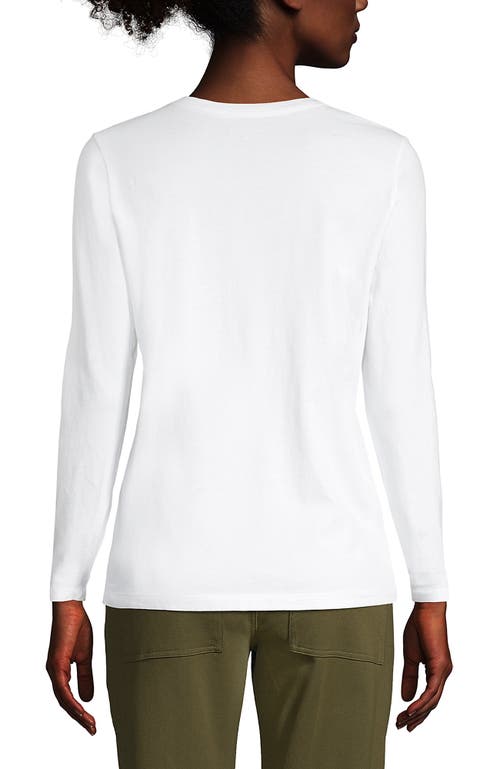 Shop Lands' End Relaxed Supima Cotton Long Sleeve Crew Neck T-shirt In White