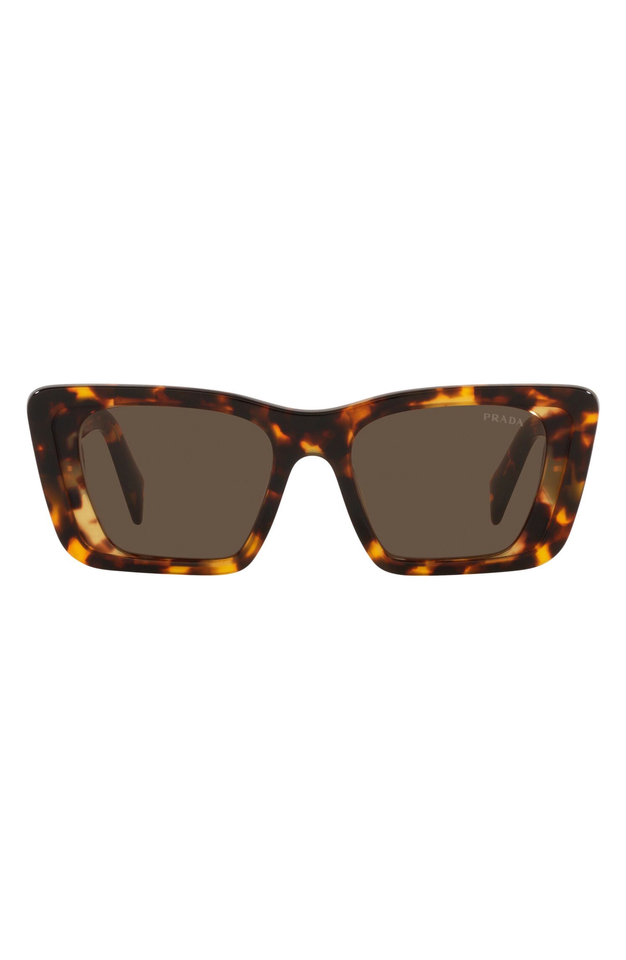 Prada Eyewear Brown Angular Butterfly Sunglasses