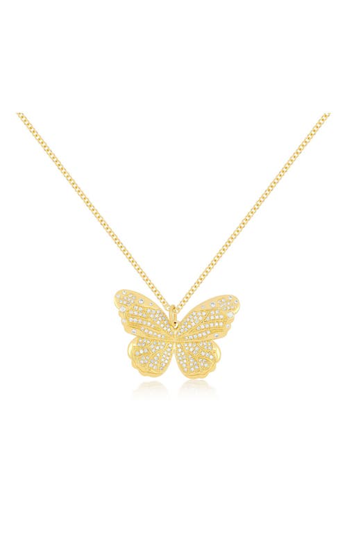 Butterfly Pendant Necklace in 14K Yellow Gold
