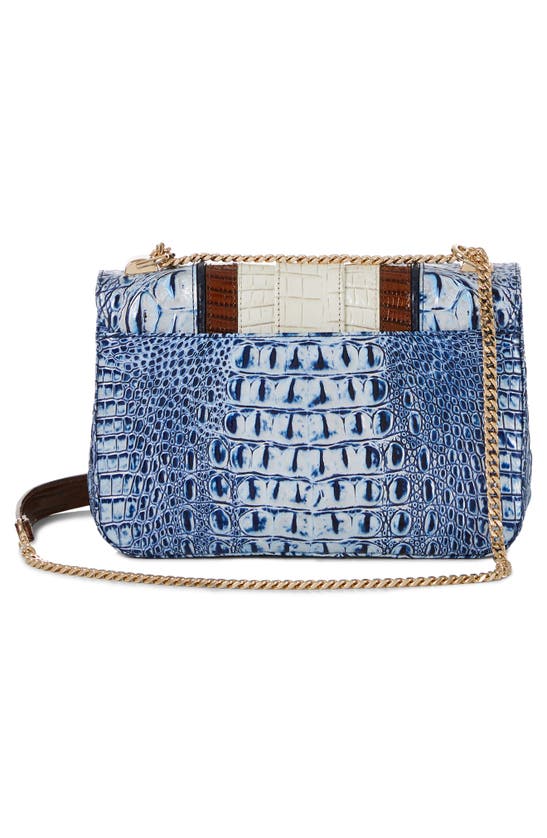 Shop Brahmin Rosalie Croc Embossed Leather Convertible Crossbody Bag In Coastal Blue