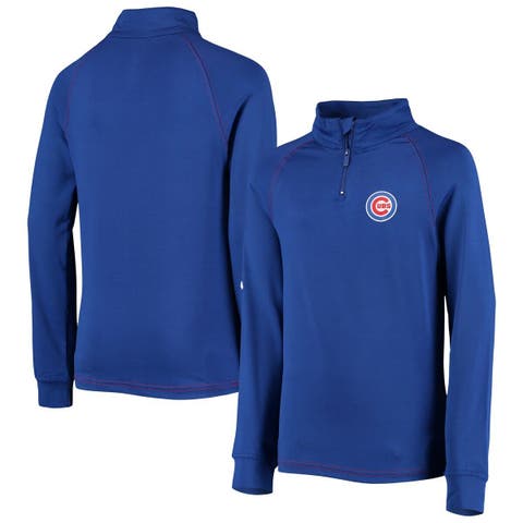 Stitches Youth Boys Royal Chicago Cubs Team Raglan Quarter-Zip Jacket