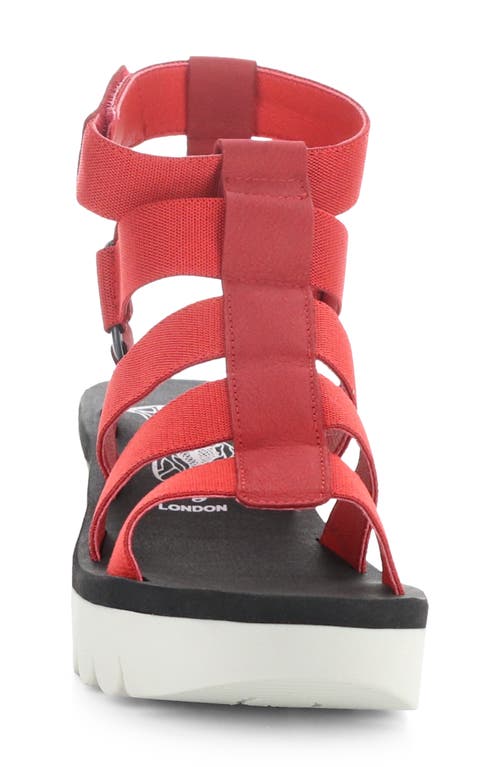 Shop Fly London Yufi Platform Wedge Sandal In Lipstick Red/red