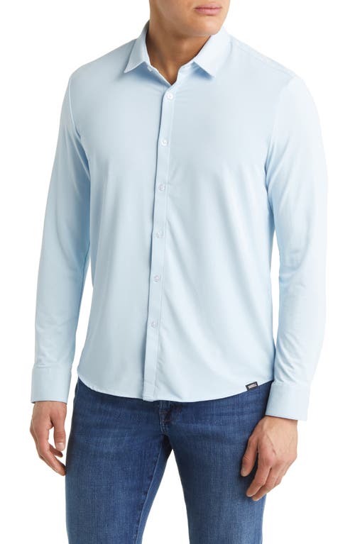 Barbell Apparel Motive Solid Stretch Performance Button-Up Shirt in Blue