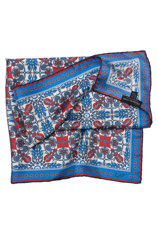 Shop Elizabetta Barbaresco - Hand Rolled Silk Neckerchief In Blue And Red