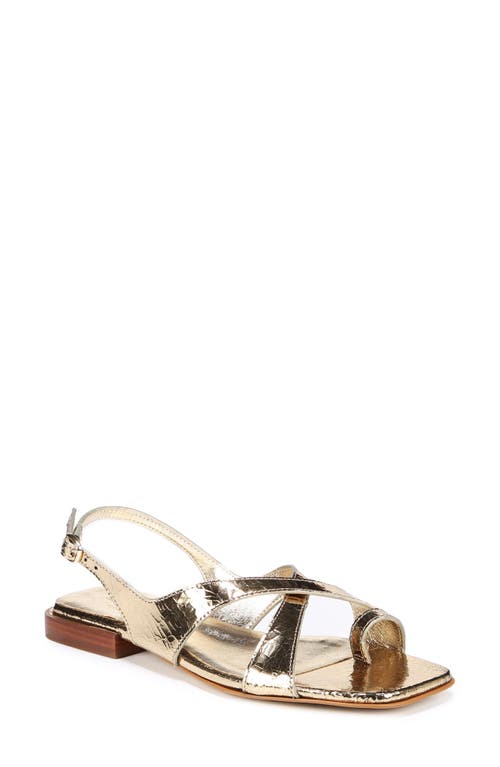 Nikki Slingback Sandal in Gold Leather