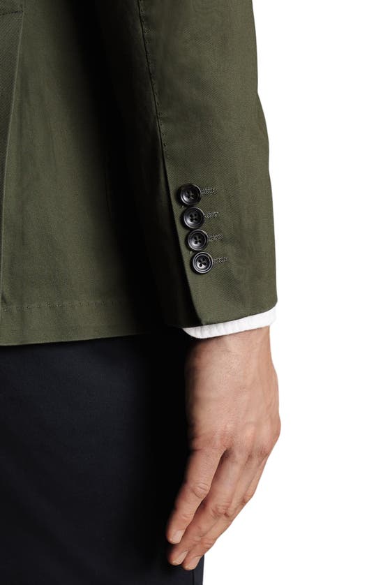 Shop Charles Tyrwhitt Cotton Stretch Slim Fit Jacket In Olive Green