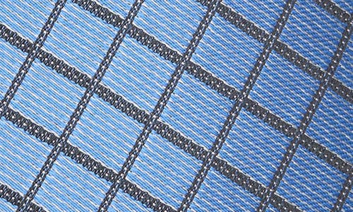 Perry Ellis Babbaro Grid Print Tie In Blue