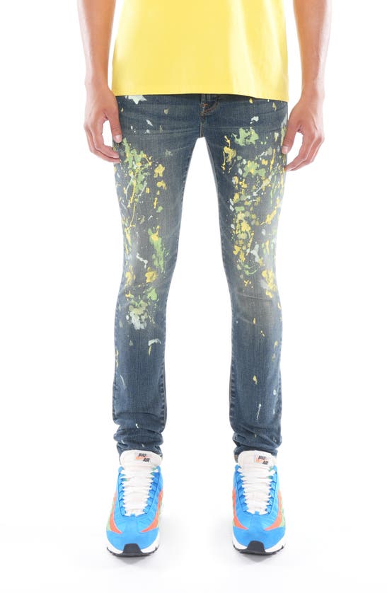 Shop Cult Of Individuality Punk Spattered Super Skinny Jeans In Chaos