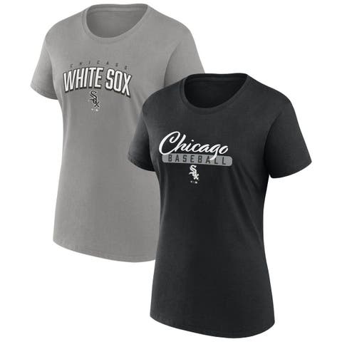  Chicago White Sox Womens Dani Fashion Black Tee Shirt