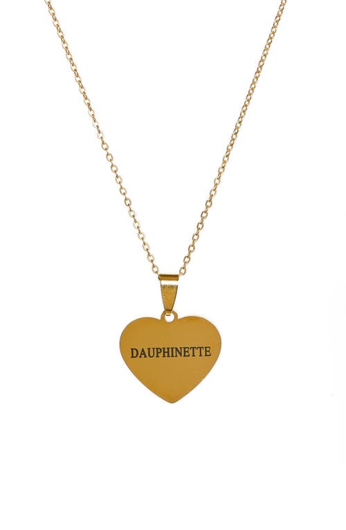 Dauphinette Forget You Not Heart Pendant Necklace in Gold