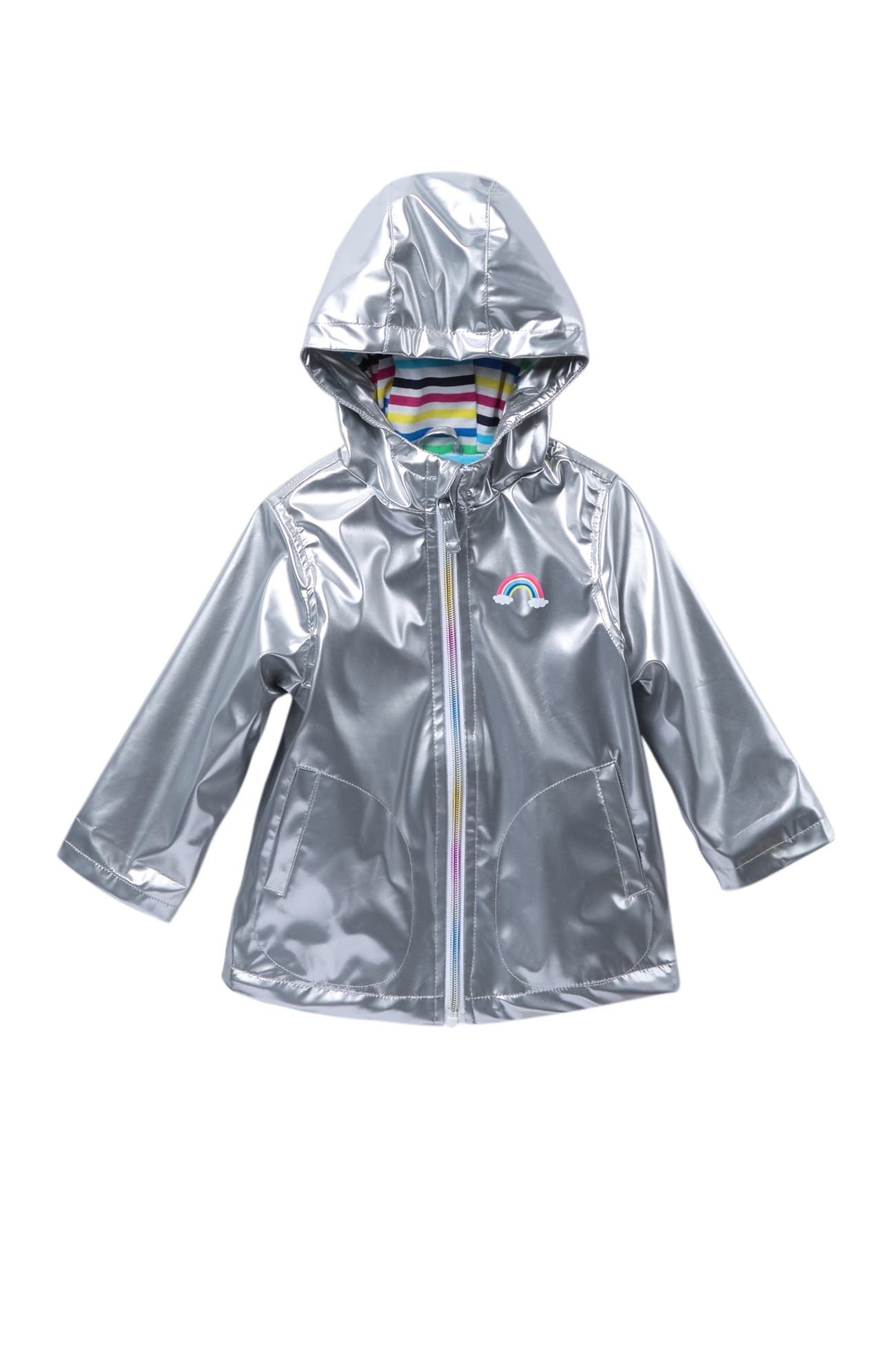 Pink Platinum Metallic Solid Rain Jacket Nordstrom Rack