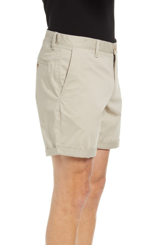 Shop Open Edit Stretch Cotton Skinny Chino Shorts In Grey Sphere