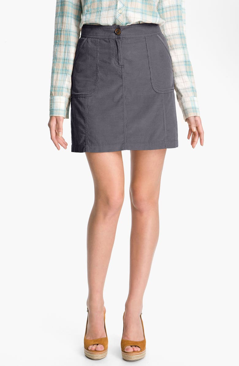 CASLON<SUP>®</SUP> Corduroy Skirt, Main, color, WASHED GREY EBONY