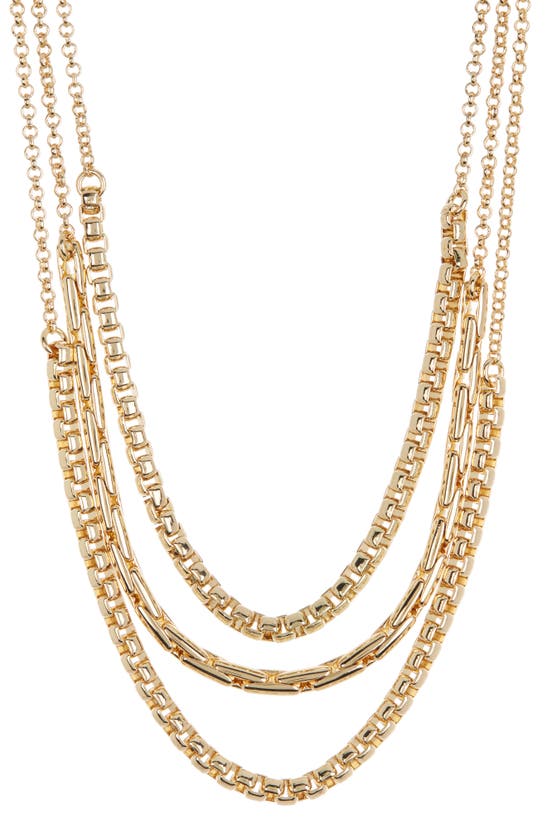 Anne Klein Pecan Layered Chain Necklace In Gold