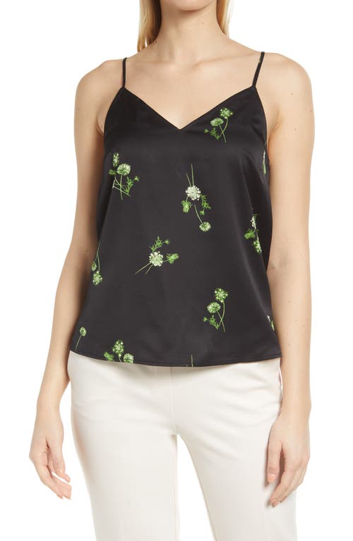 HALOGEN(R) Woven Camisole in Black Floral Bunches