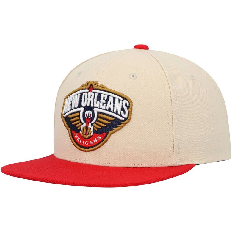 Mitchell & Ness Cream/red New Orleans Pelicans Essentials Core Two-tone ...