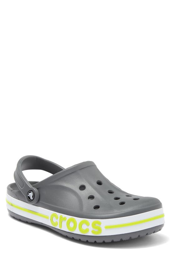 Shop Crocs Bayaband Comfort Clog In Slate Grey Lime Punch