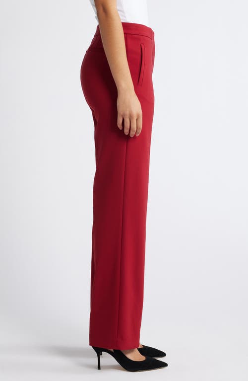 Shop Anne Klein High Waist Straight Leg Pants In Titian Red