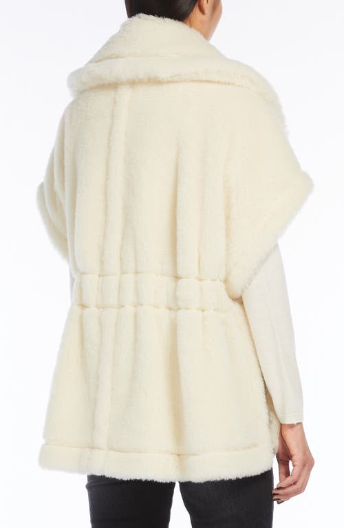 Shop Max Mara Belted Teddy Bear Cape In White