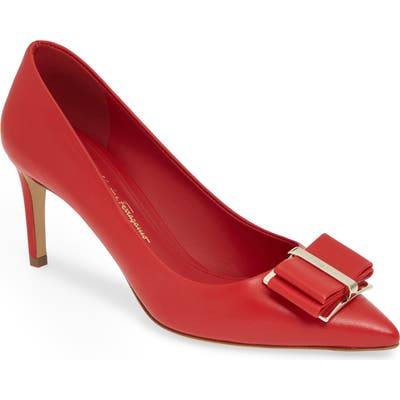 Salvatore Ferragamo Zeri Pointy Toe Pump B - Red