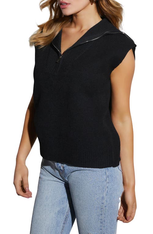 Shop Vici Collection Elsa Half Zip Sweater Vest In Black