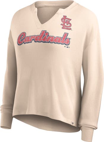 Women's Fanatics Branded Red St. Louis Cardinals Bold Move Notch Neck Pullover Hoodie