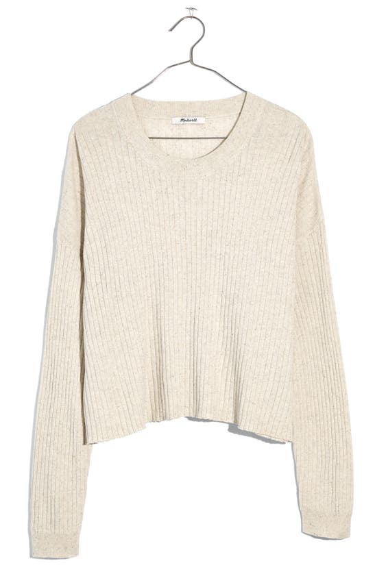 Madewell Donegal Lansdale Crop Pullover Sweater In Bright Ivory