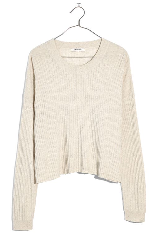 Madewell Donegal Lansdale Crop Pullover Sweater in Bright Ivory