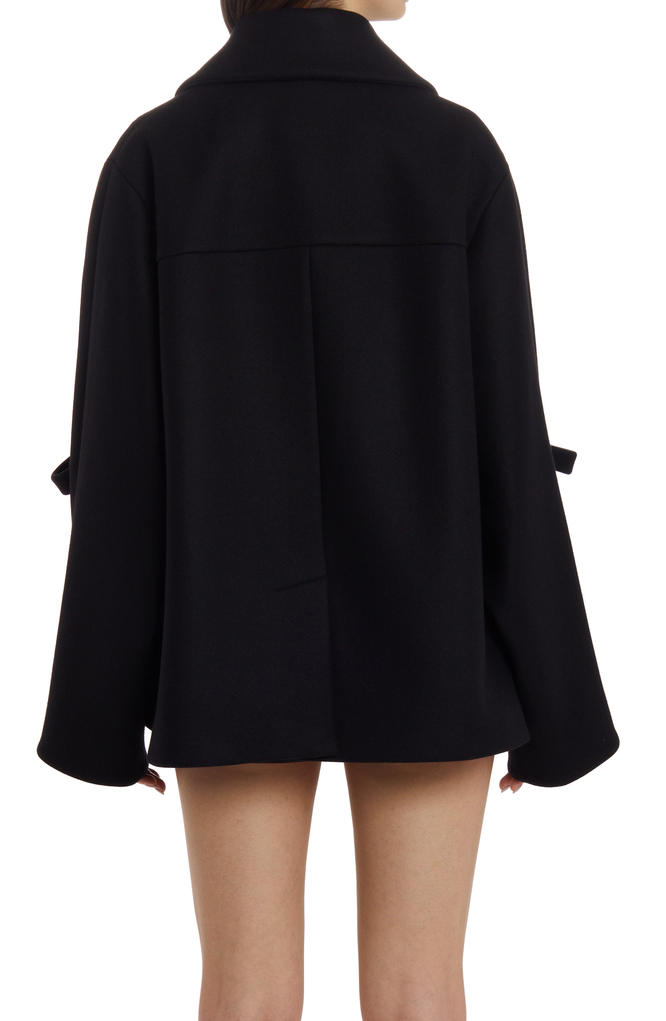 Valentino Garavani Wool Cape Coat with Monogram Lining - Bergdorf