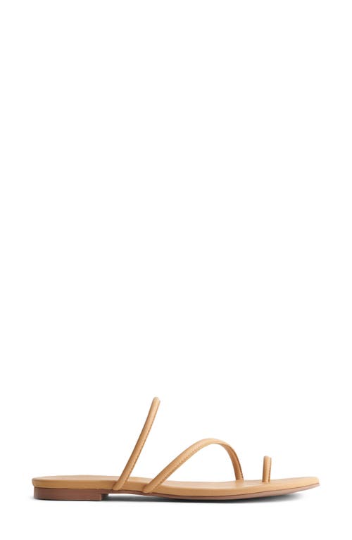 Reformation Ludo Toe Ring Strappy Flat Sandal In Buff