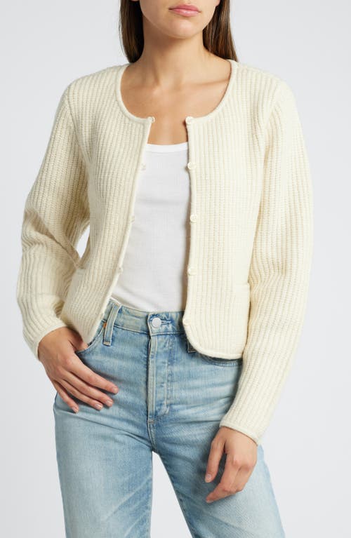 Treasure & Bond Crop Cardigan In Ivory Dove