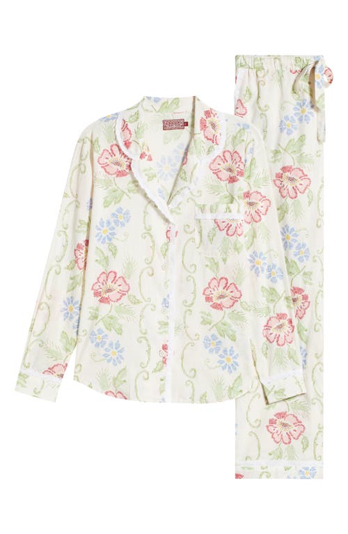DESMOND & DEMPSEY DESMOND & DEMPSEY LONG SLEEVE COTTON PAJAMAS