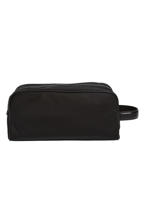 Shop Dolce & Gabbana Dolce&gabbana Rubberized Logo Nylon Blend Toiletry Bag In Black/black