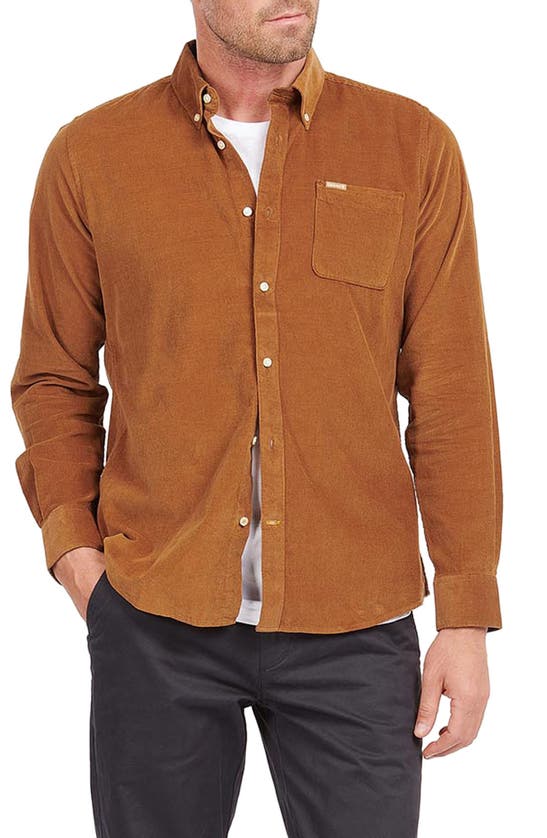 Barbour Ramesy Tailored Fit Corduroy Button-down Shirt In Sandstone