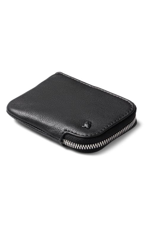 Bellroy Leather Zip Card Case in Obsidian