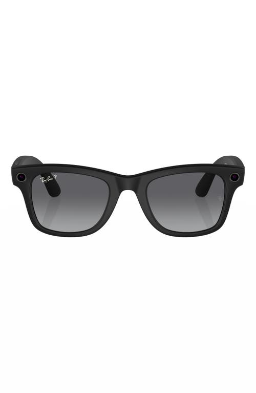'Ray-Ban Meta 50mm Polarized Wayfarer Tech Sunglasses in Matte Black at Nordstrom