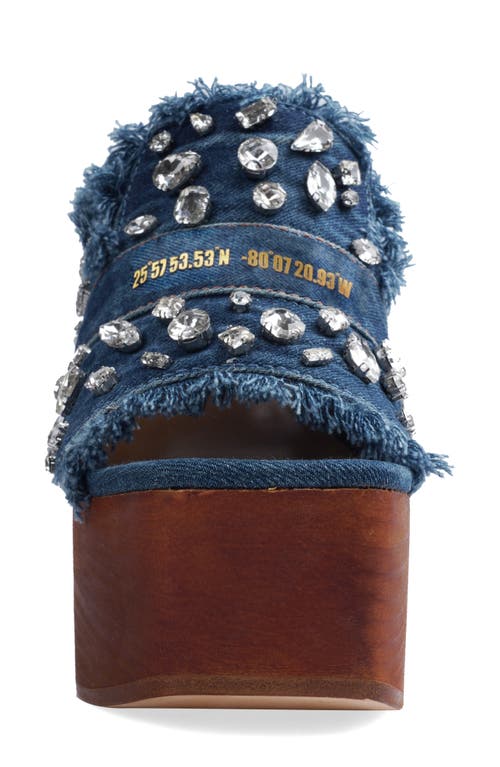 Zigi Zhara Embellished Platform Slide Sandal In Bludm