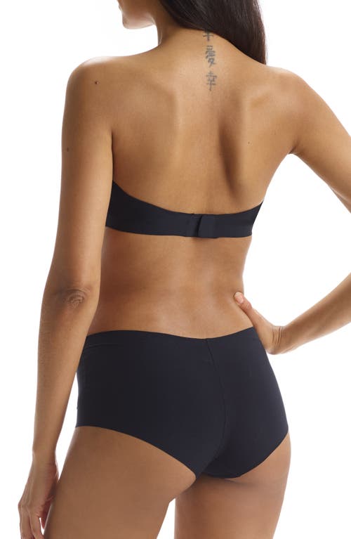 Commando Double Take Lace-paneled Stretch Bandeau Bra In Black