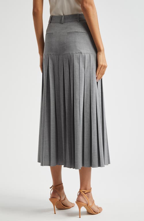 Shop Cinq À Sept Bane Pleated Skirt In Steel Grey