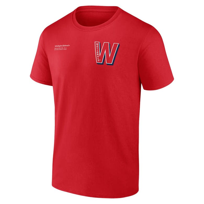 Shop Fanatics Branded Red Washington Nationals Split Zone T-shirt
