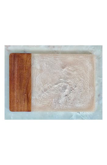 Tiramisu Ivory Resin & Wood Cheese Board In Ivory