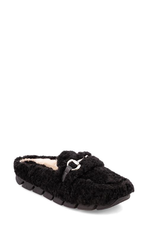 Shop Mia Limited Edition Cocoa Faux Shearling Slipper In Black