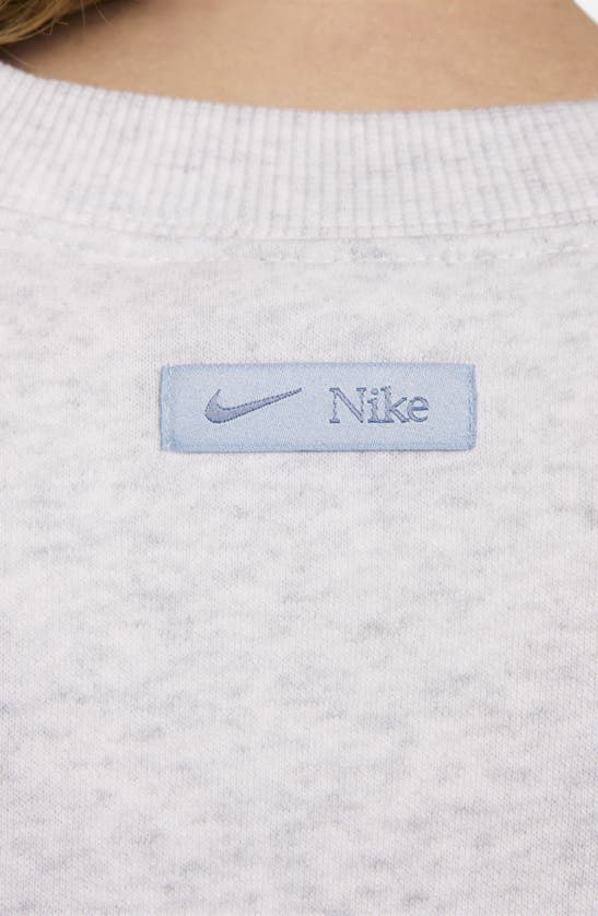 Shop Nike Sportswear Phoenix Logo Sweatshirt In Birch Heather/ Armory Blue