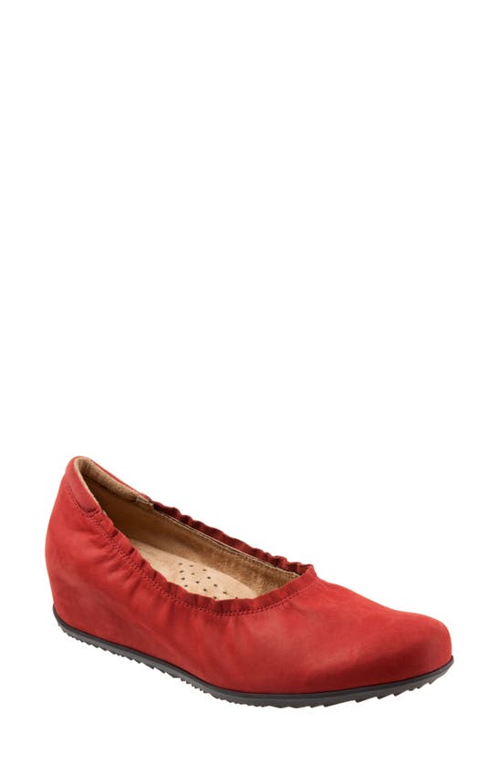 Shop Softwalk ® Wish Ballet Wedge In Red Leather