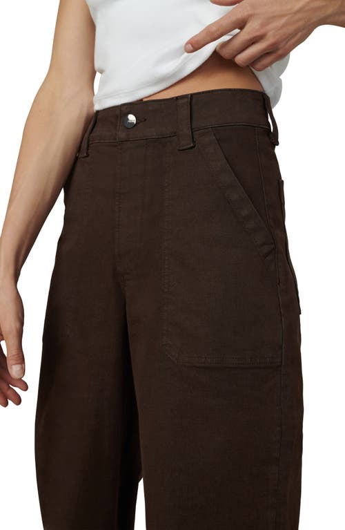 Shop Joe's The Chloe High Waist Wide Leg Utility Jeans In Coffee Bean