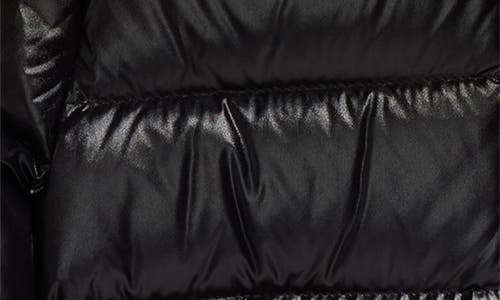 Moncler Kids' Badyf Hooded Down Jacket With Faux Fur Trim In Black