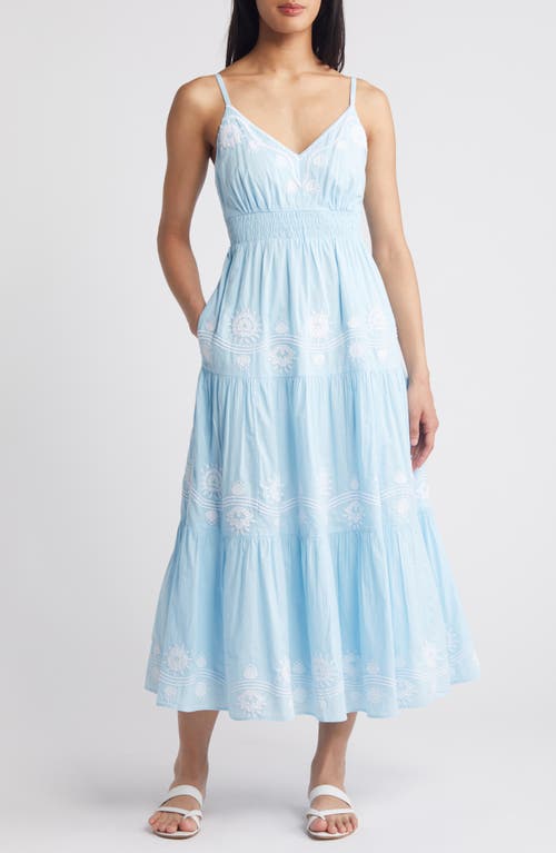 Lilly Pulitzer Aviry Embroidered Cotton Midi Sundress Hydra Blue at Nordstrom,