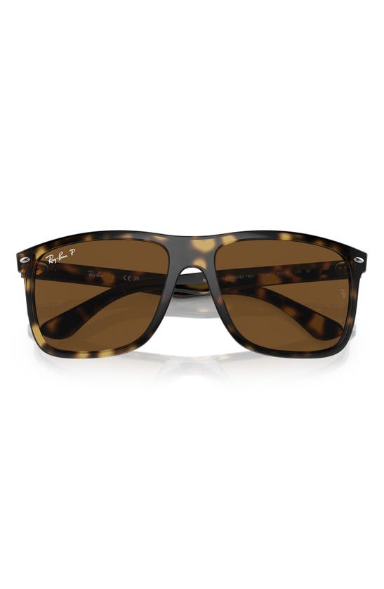 Shop Ray Ban Ray-ban 57mm Polarized Square Sunglasses In Havana