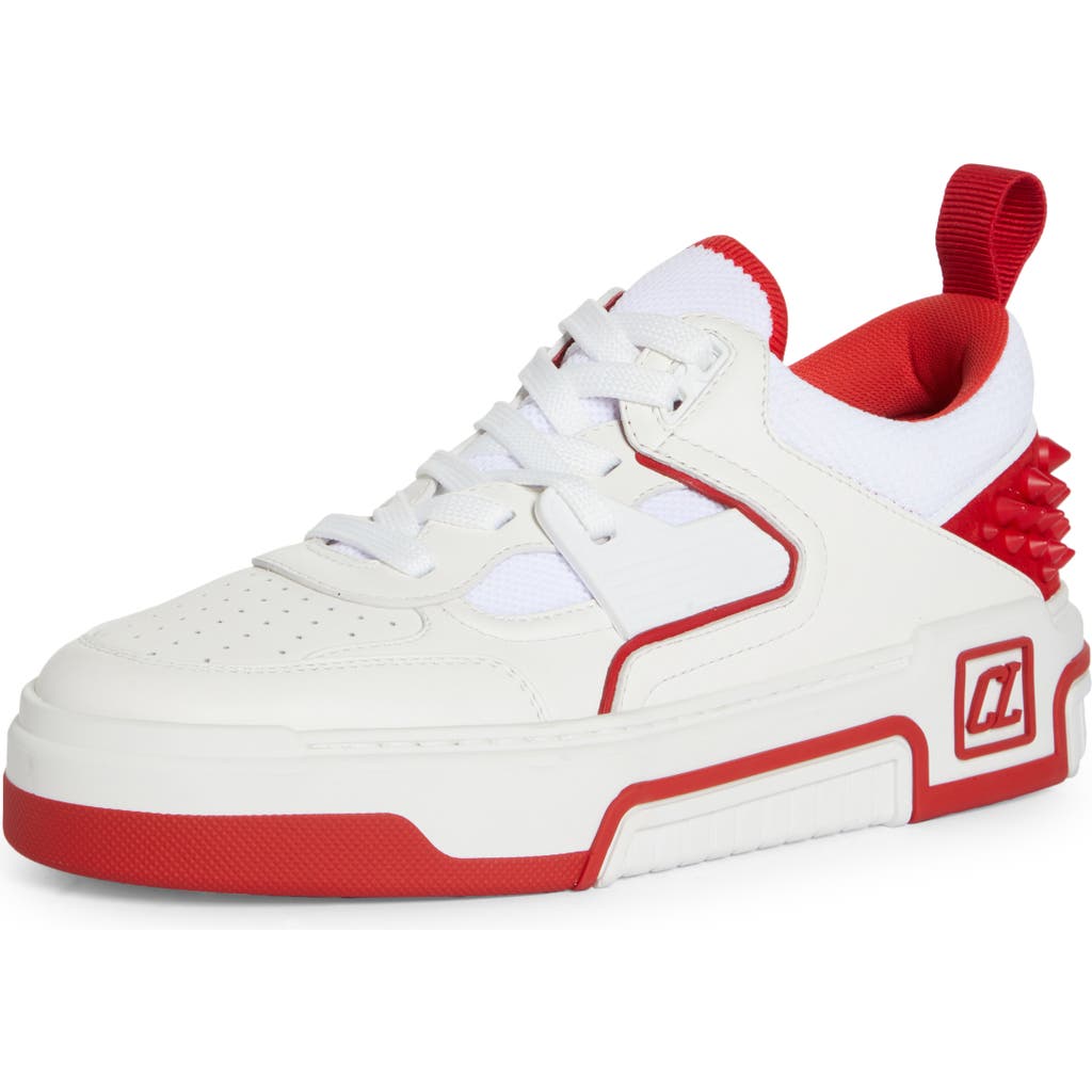 Christian Louboutin Astroloubi Mixed Media Low Top Sneaker In J679 White/loubi