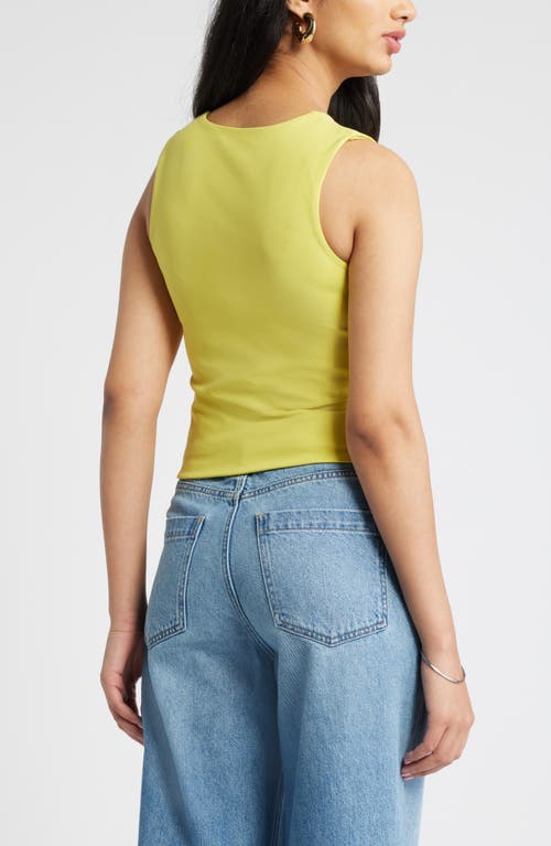 Shop Open Edit Smooth Edit Crewneck Tank In Yellow Celery